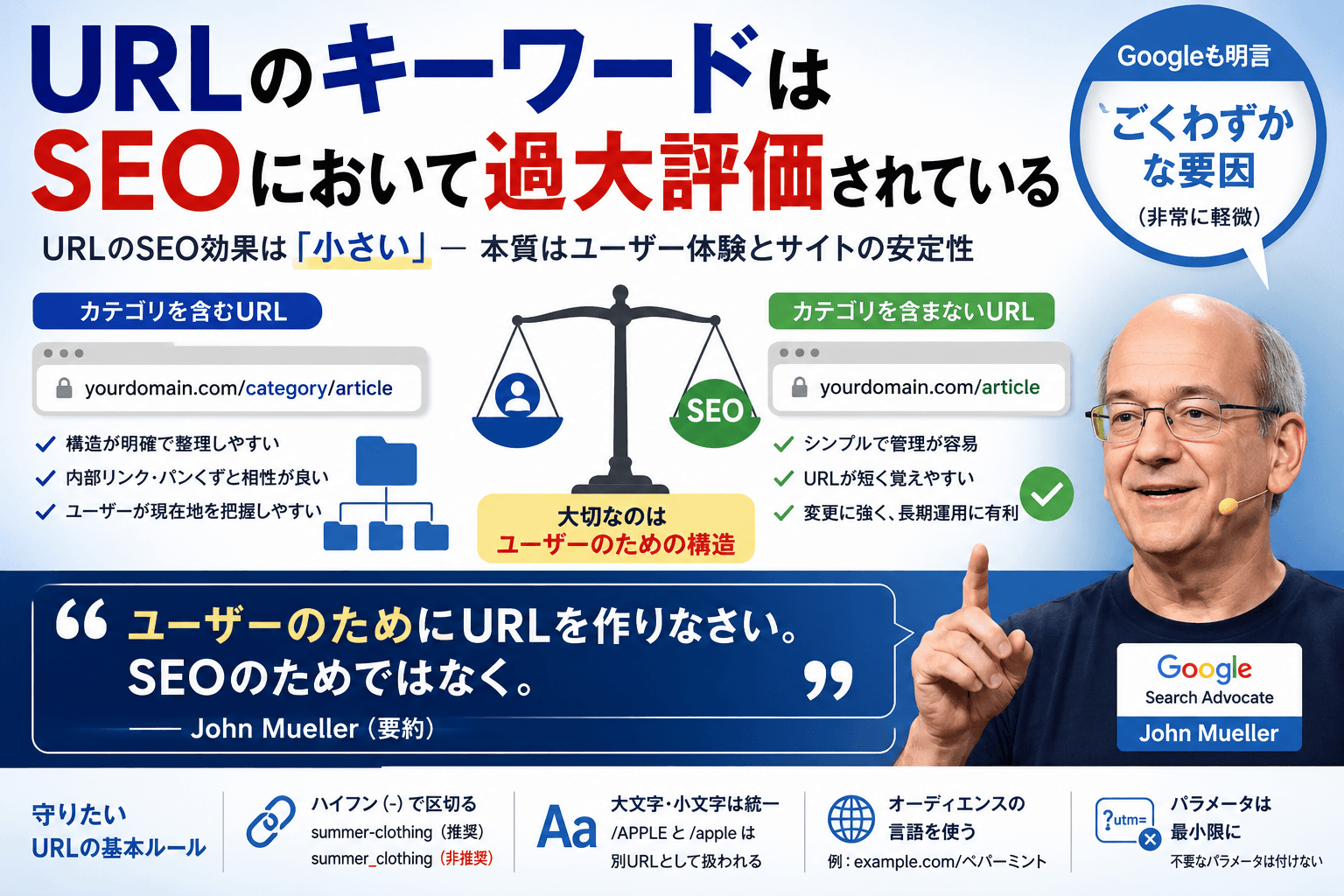 URL構成のベストプラクティス：カテゴリを含めるべきか否か 